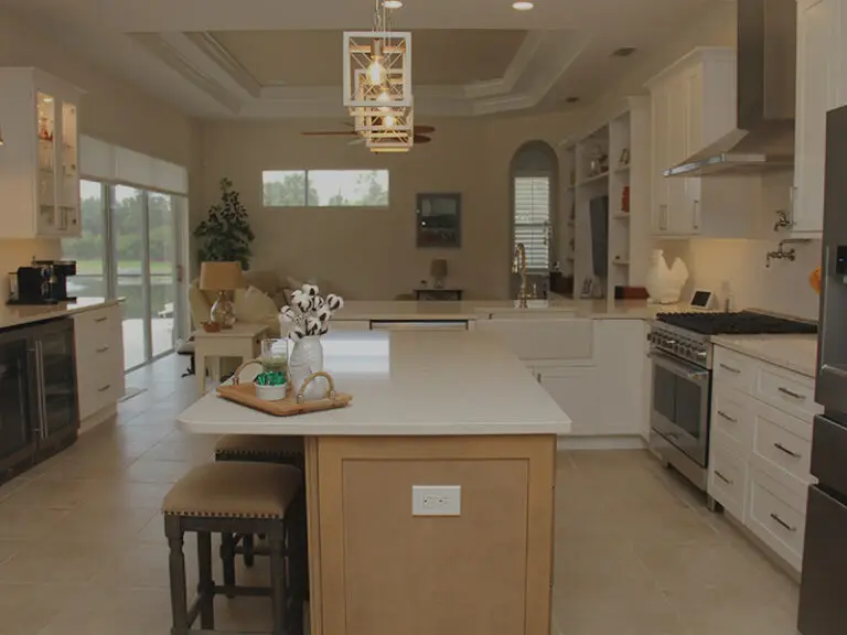 Modern, simple, and functional kitchen design by Florida Design Works, featuring clean lines and efficient use of space for a contemporary look.