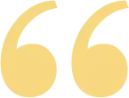 Stylized quotation marks icon, used to indicate a quoted testimonial or statement.
