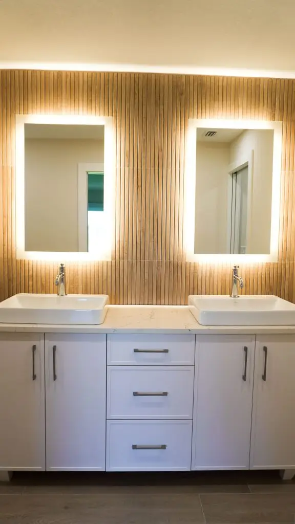 "Elegant master bathroom remodel in a Longboat Key apartment unit, completed by Florida Design Works as part of their recent renovation project.